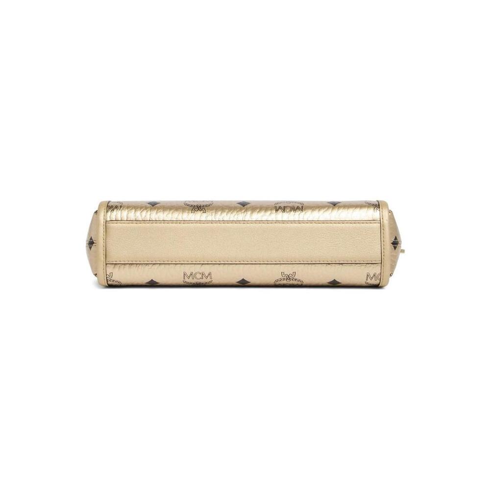 BNWT MCM Aren Visetos Shoulder Bag Gold - Picture 5 of 5